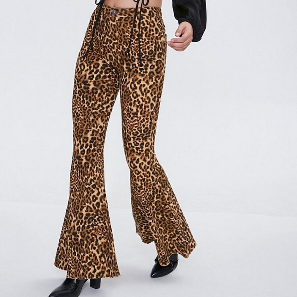 Flared Cheetah Jeans